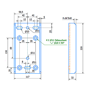 Goliath TS käsivinssin asennuslevy - Pultattava - Käsivinssit - 13990 - 2